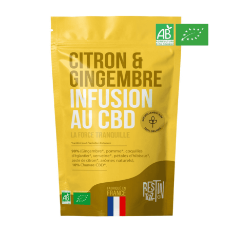 Produit CBD : INFUSION CBD CITRON GINGEMBRE 10GR Produit CBD : INFUSION CBD CITRON GINGEMBRE 10GR